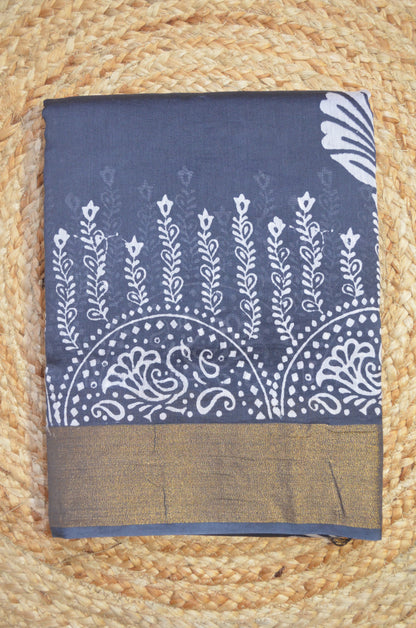 Steel Bapta Cotton Silk Handloom Saree