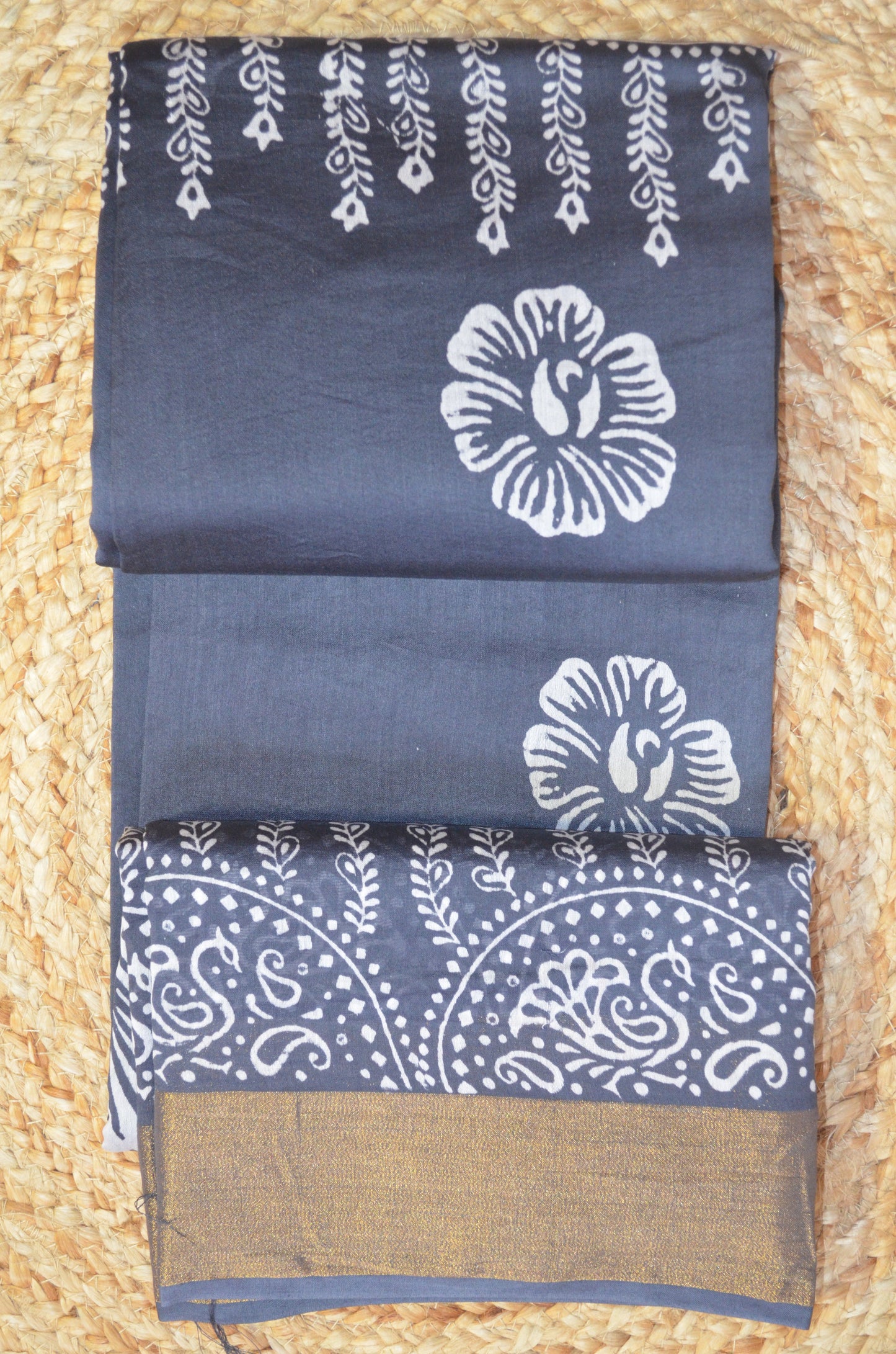 Steel Bapta Cotton Silk Handloom Saree
