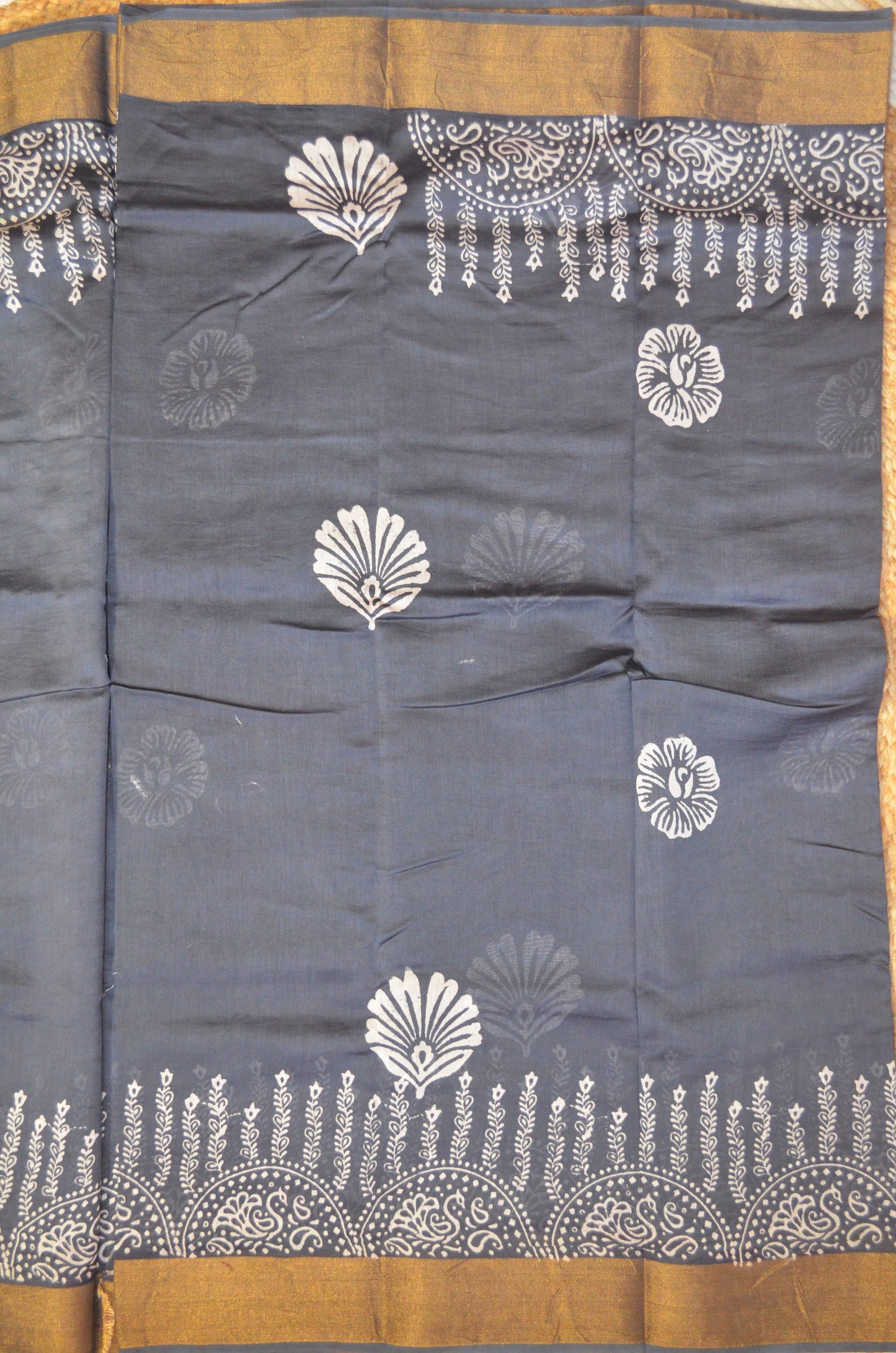Steel Bapta Cotton Silk Handloom Saree