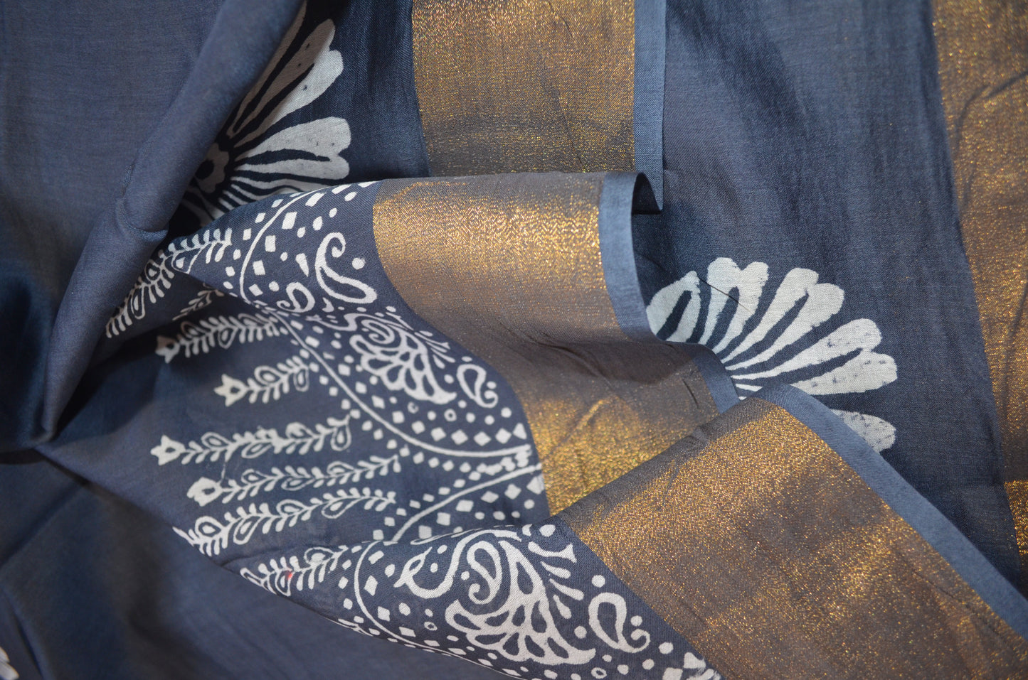 Steel Bapta Cotton Silk Handloom Saree