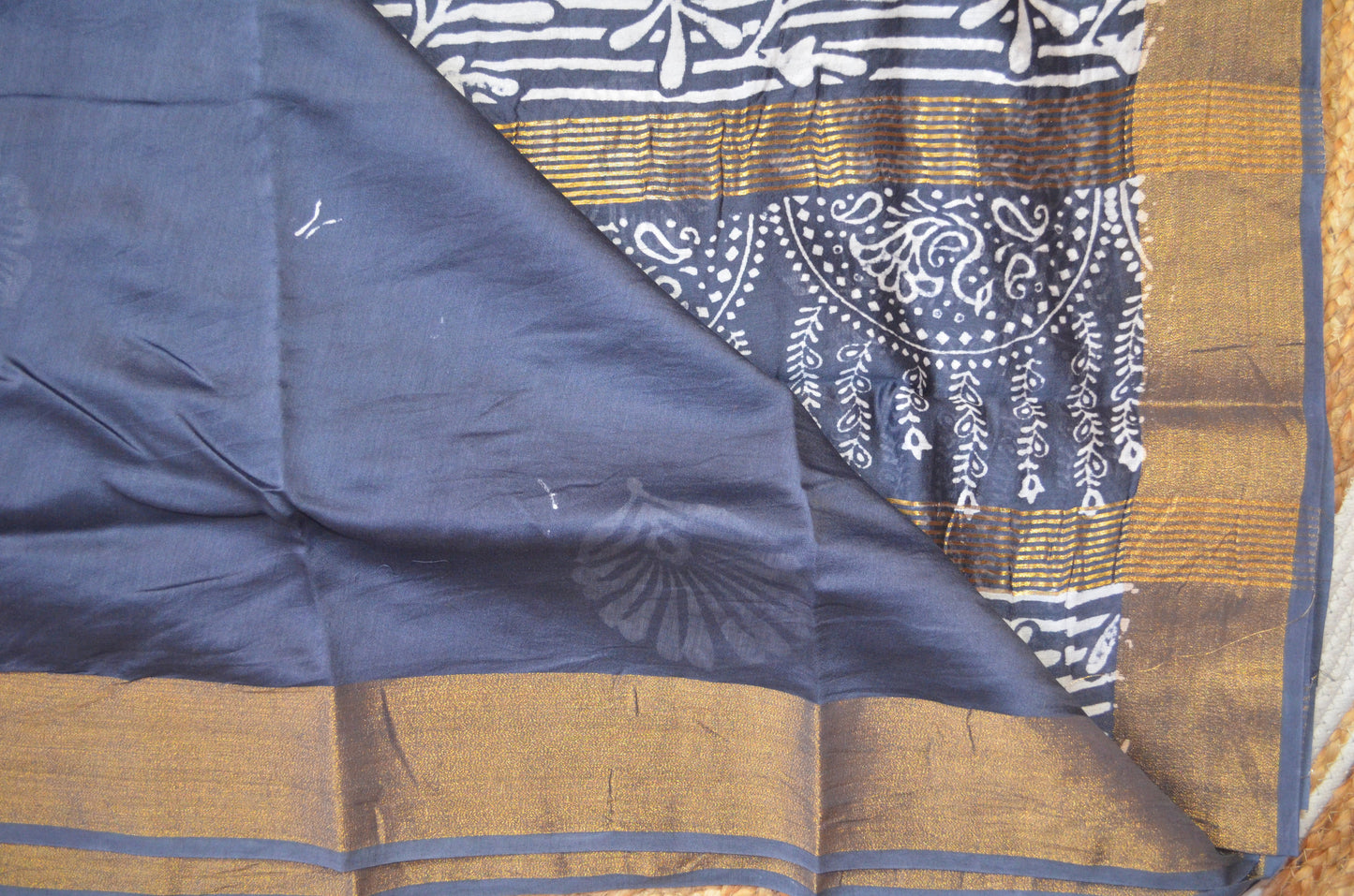 Steel Bapta Cotton Silk Handloom Saree