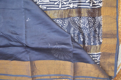 Steel Bapta Cotton Silk Handloom Saree