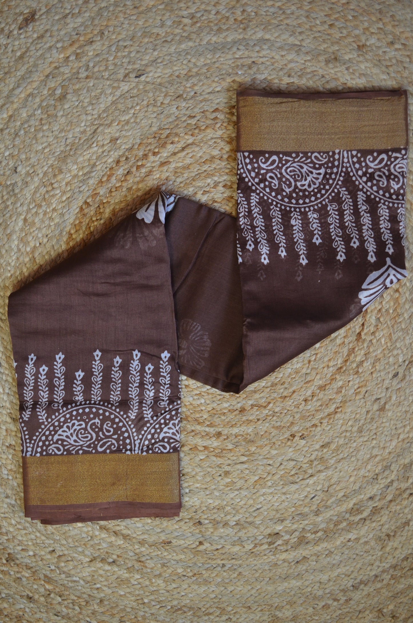 Chocolate Bapta Cotton Silk Handloom Saree