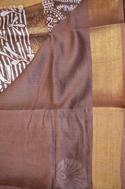 Chocolate Bapta Cotton Silk Handloom Saree