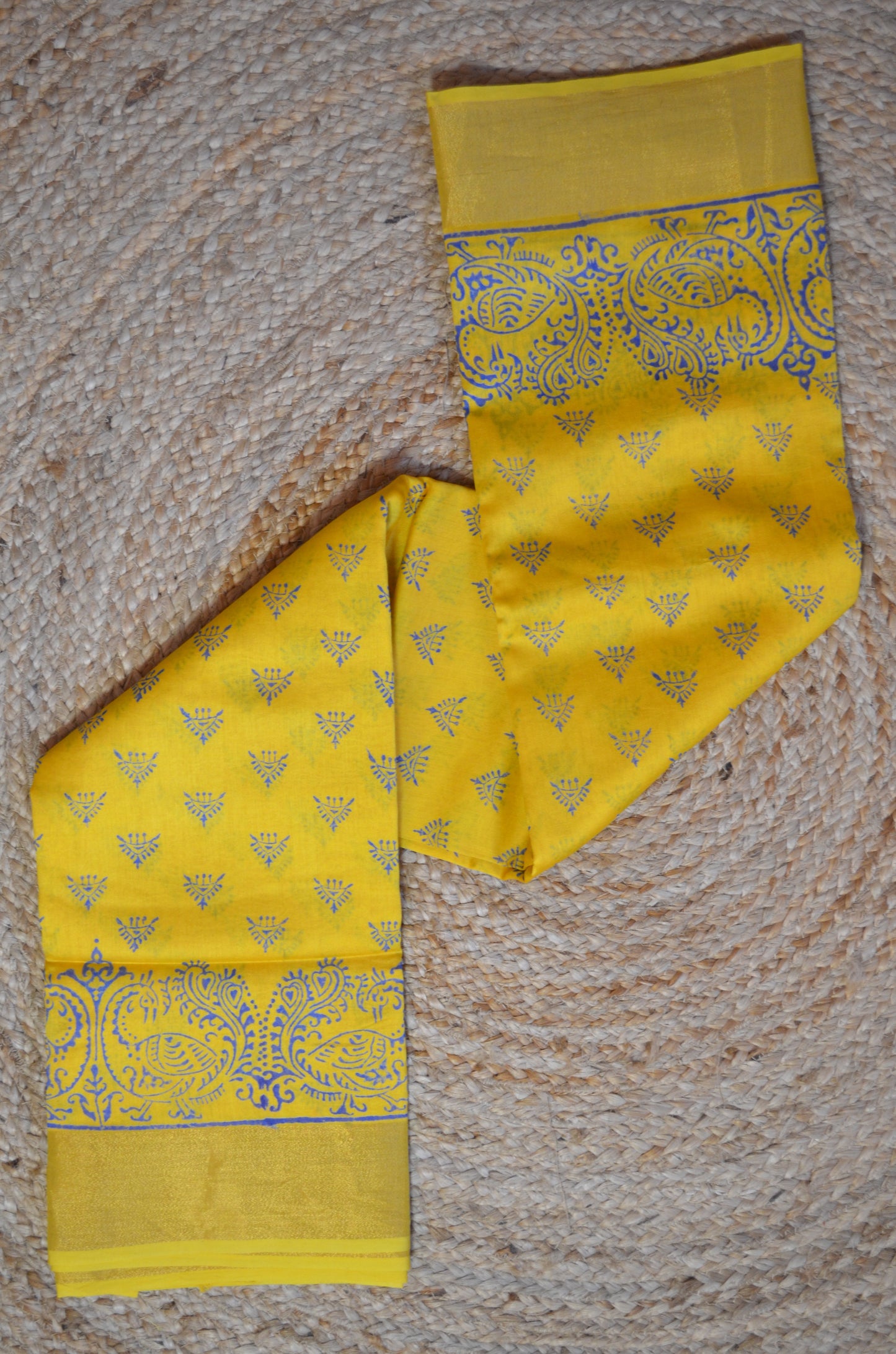 Yellow Bapta Cotton Silk Handloom Saree