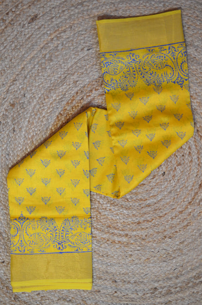 Yellow Bapta Cotton Silk Handloom Saree