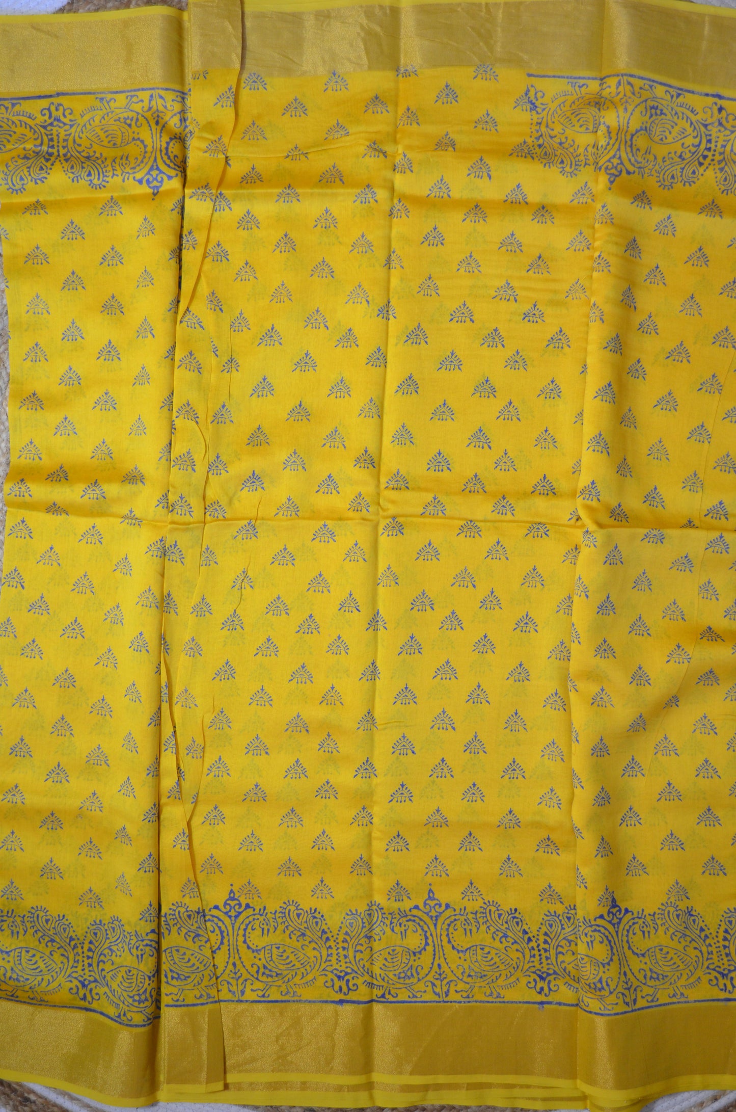 Yellow Bapta Cotton Silk Handloom Saree