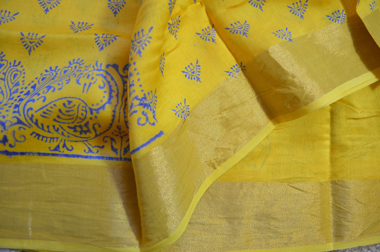Yellow Bapta Cotton Silk Handloom Saree
