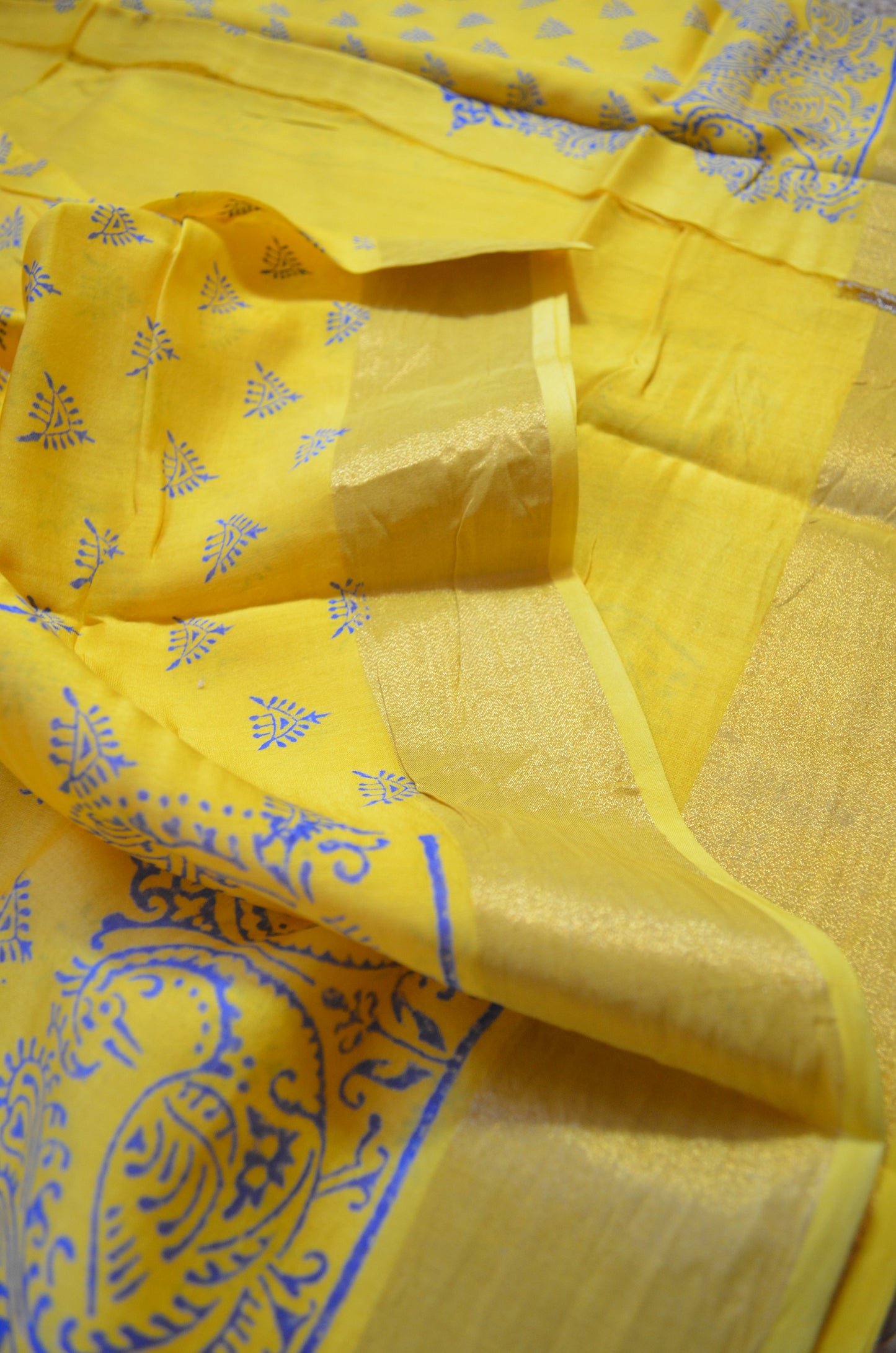 Yellow Bapta Cotton Silk Handloom Saree