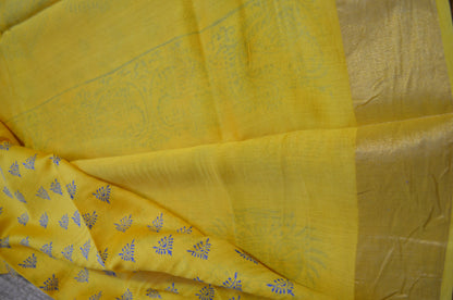 Yellow Bapta Cotton Silk Handloom Saree
