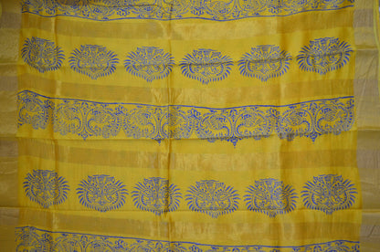 Yellow Bapta Cotton Silk Handloom Saree