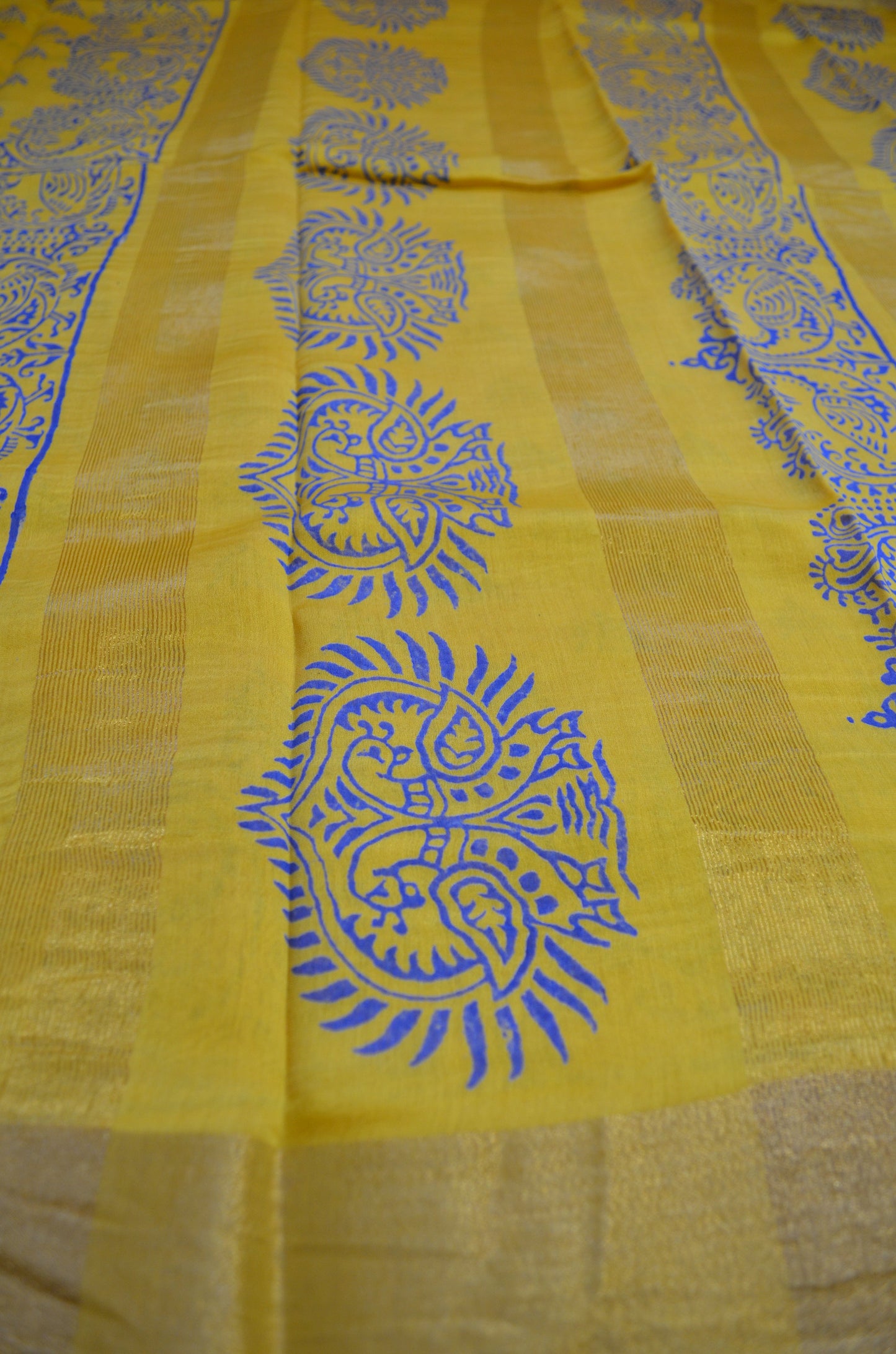 Yellow Bapta Cotton Silk Handloom Saree