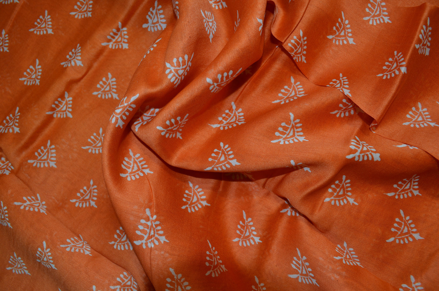 Orange Bapta Cotton Silk Handloom Saree