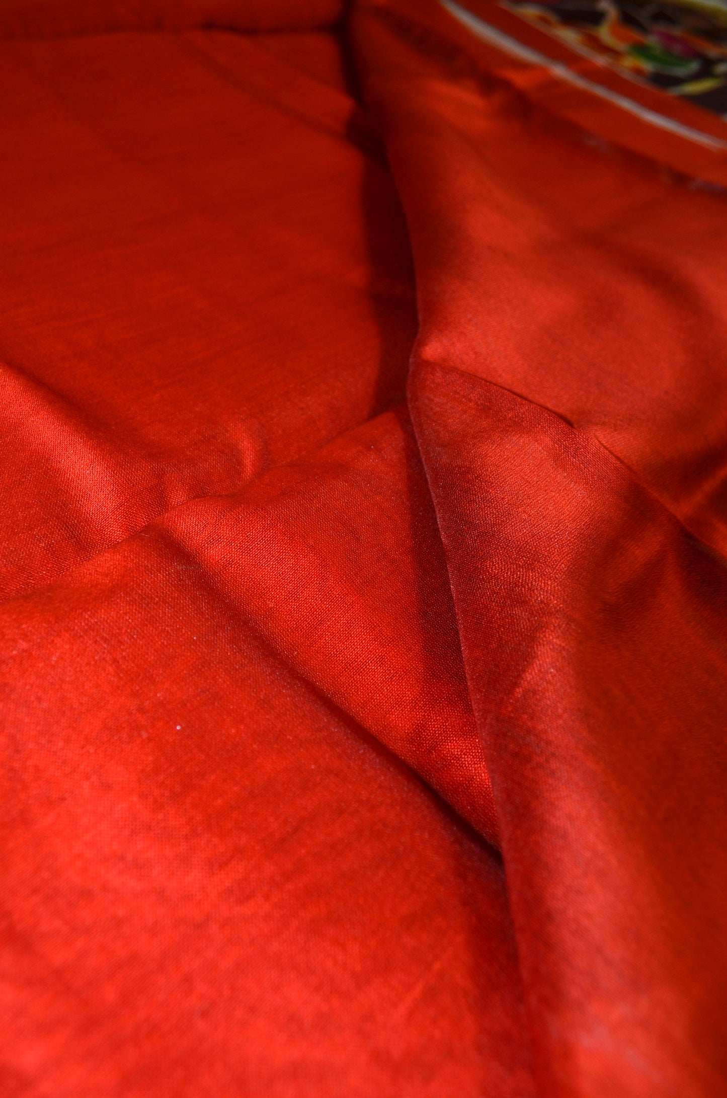 Rust Hand Painted Chanderi Handloom Saree