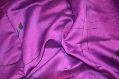 Purple Hand Painted Chanderi Handloom Saree
