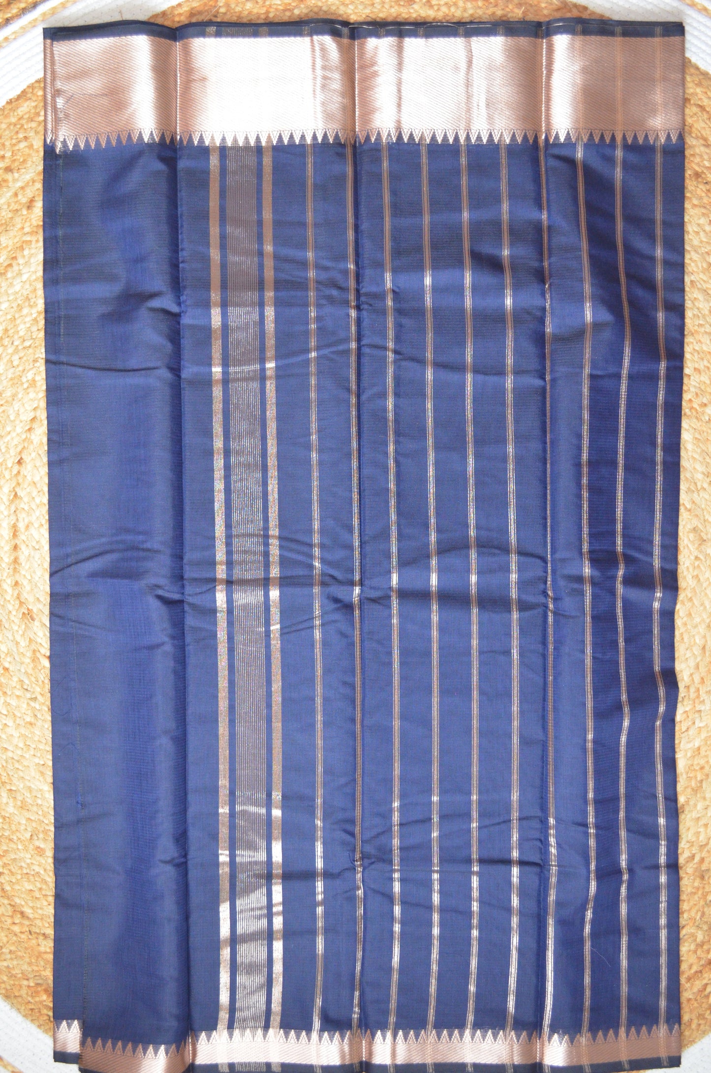 Navy Mangalagiri Cotton Silk Handloom Saree