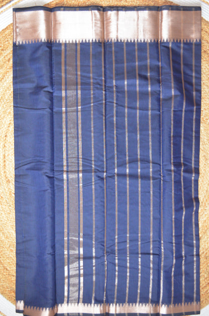 Navy Mangalagiri Cotton Silk Handloom Saree