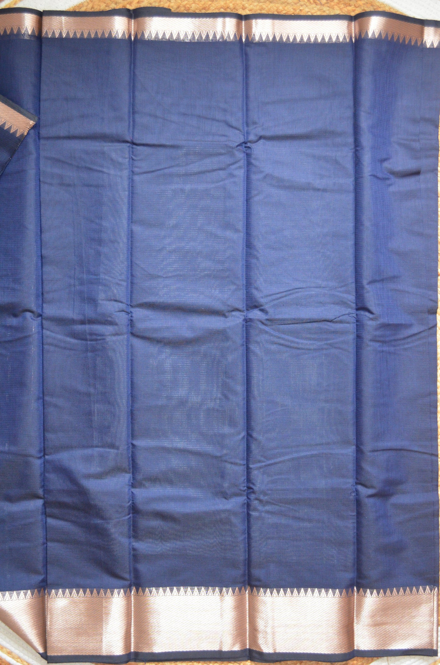 Navy Mangalagiri Cotton Silk Handloom Saree