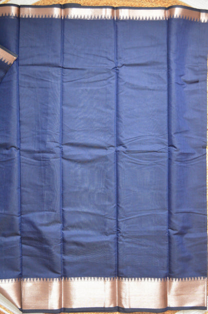 Navy Mangalagiri Cotton Silk Handloom Saree
