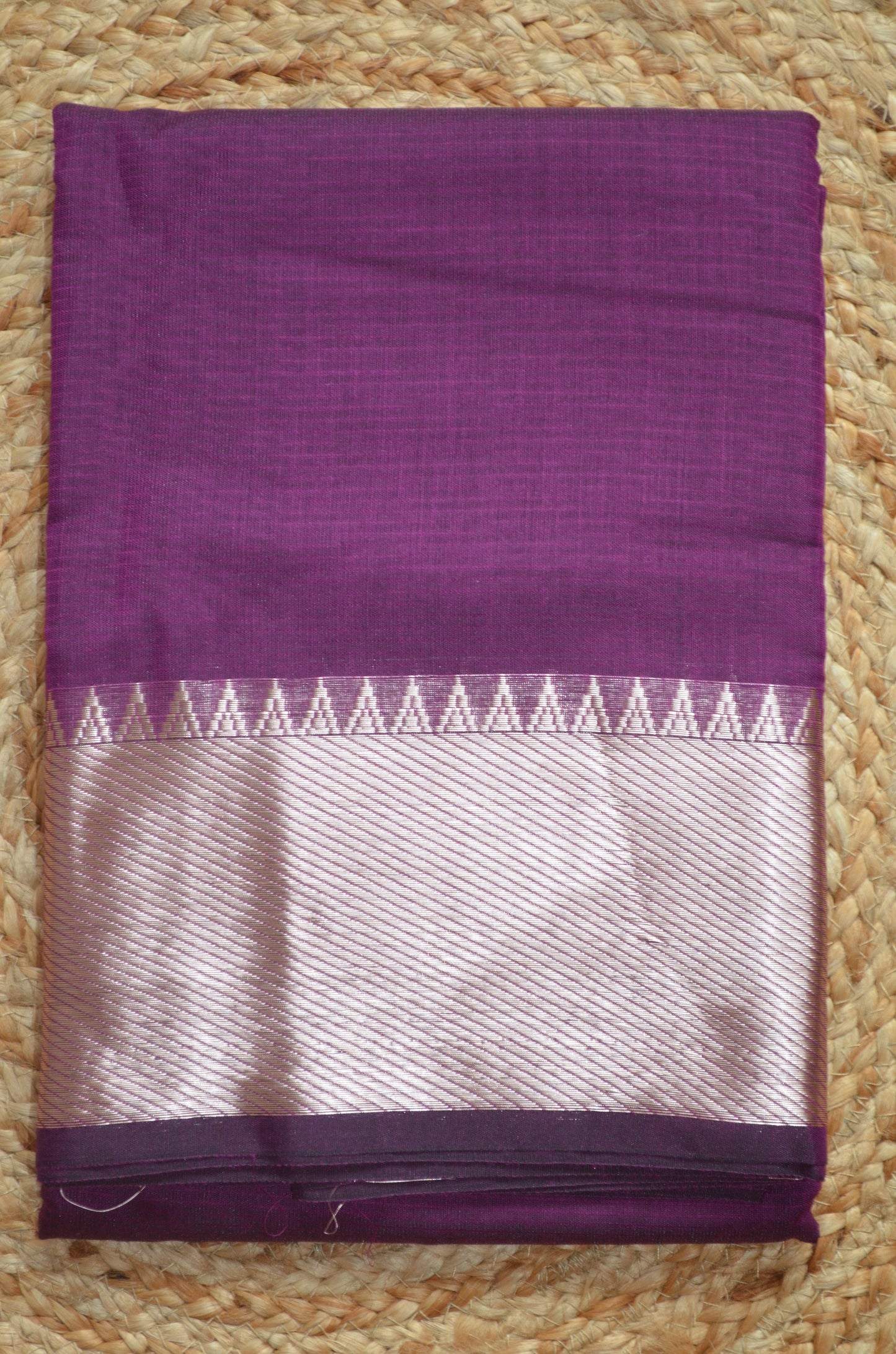 Purple Mangalagiri Cotton Silk Handloom Saree