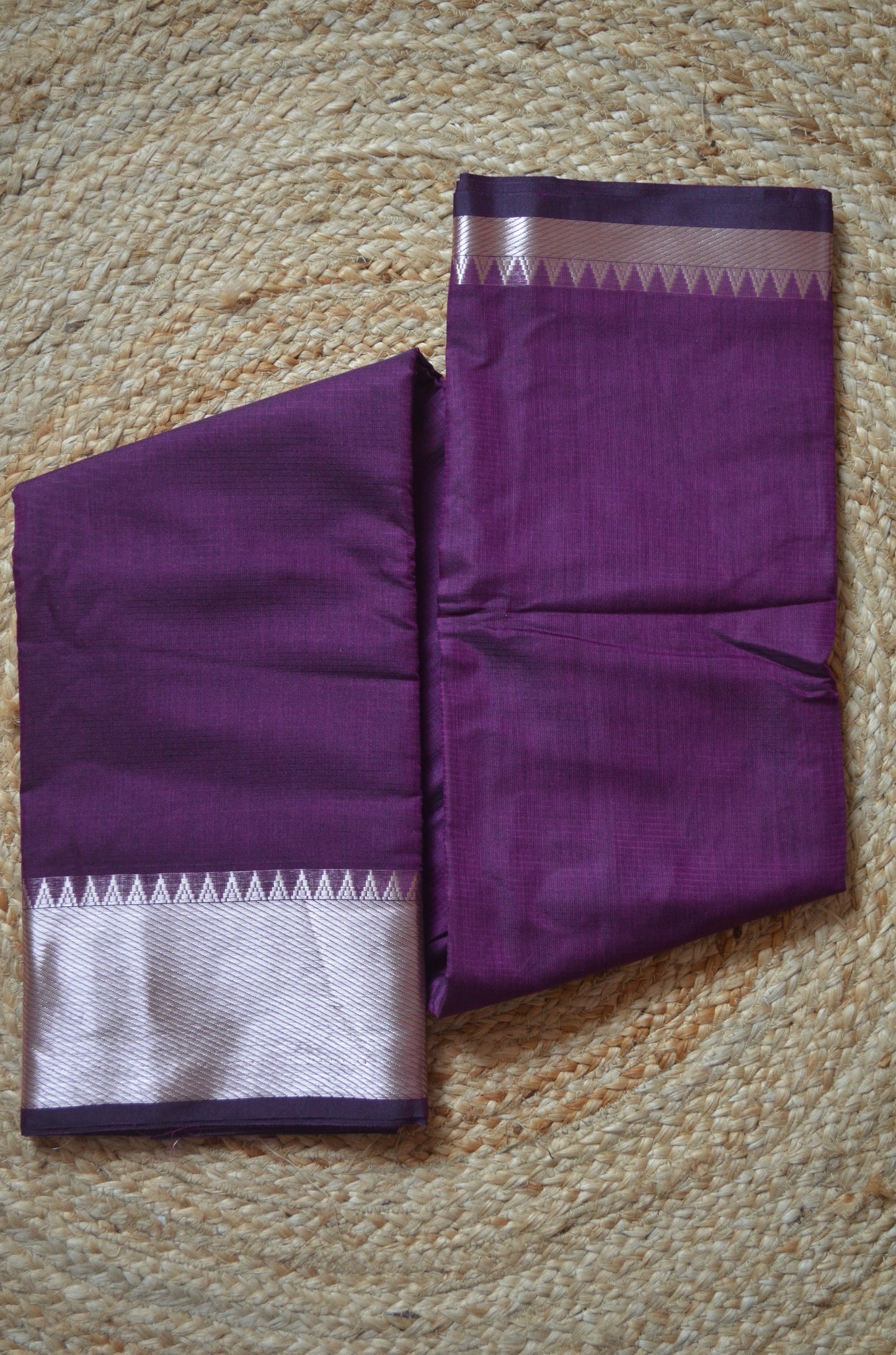 Purple Mangalagiri Cotton Silk Handloom Saree