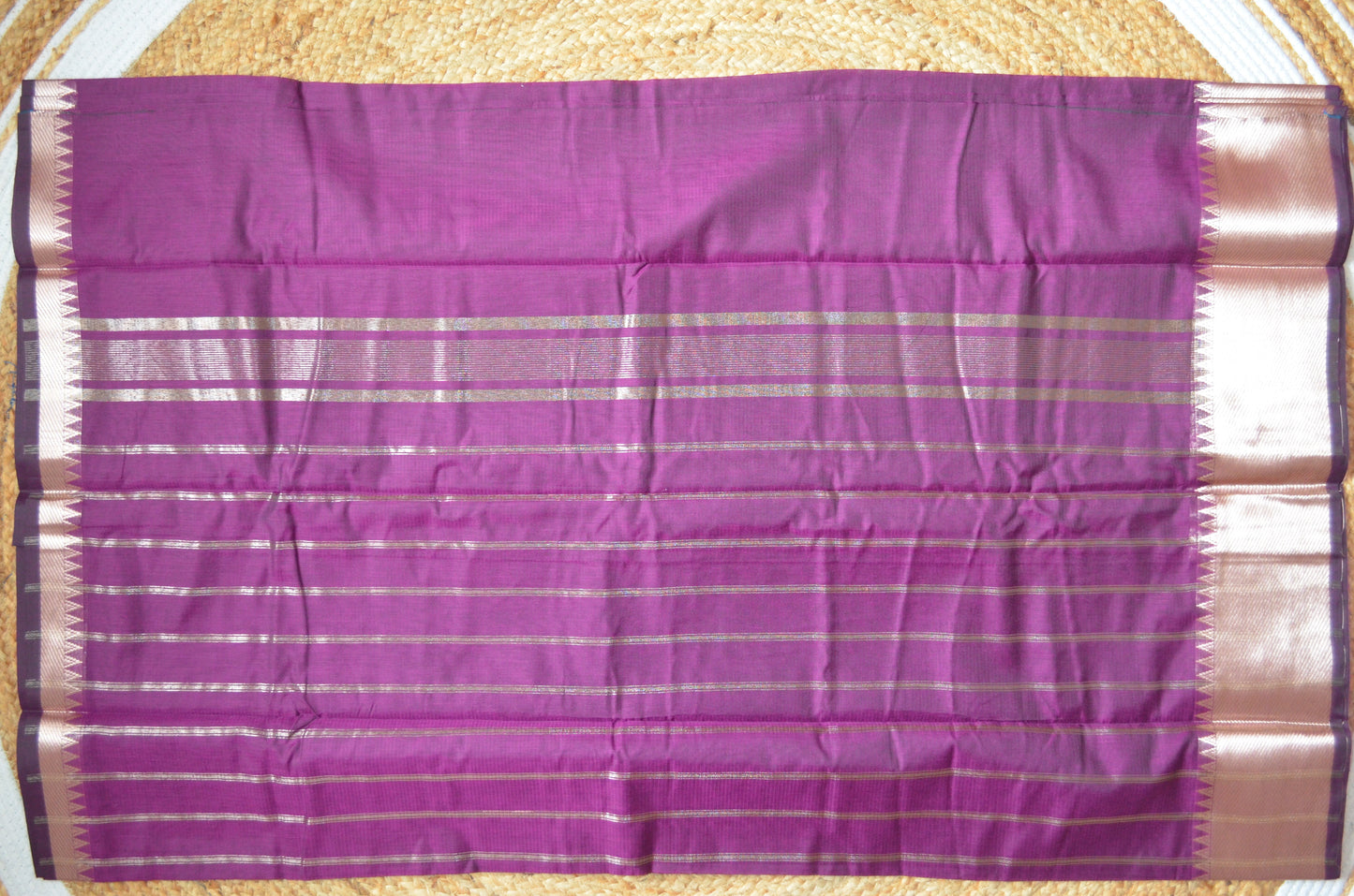 Purple Mangalagiri Cotton Silk Handloom Saree