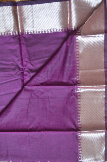 Purple Mangalagiri Cotton Silk Handloom Saree