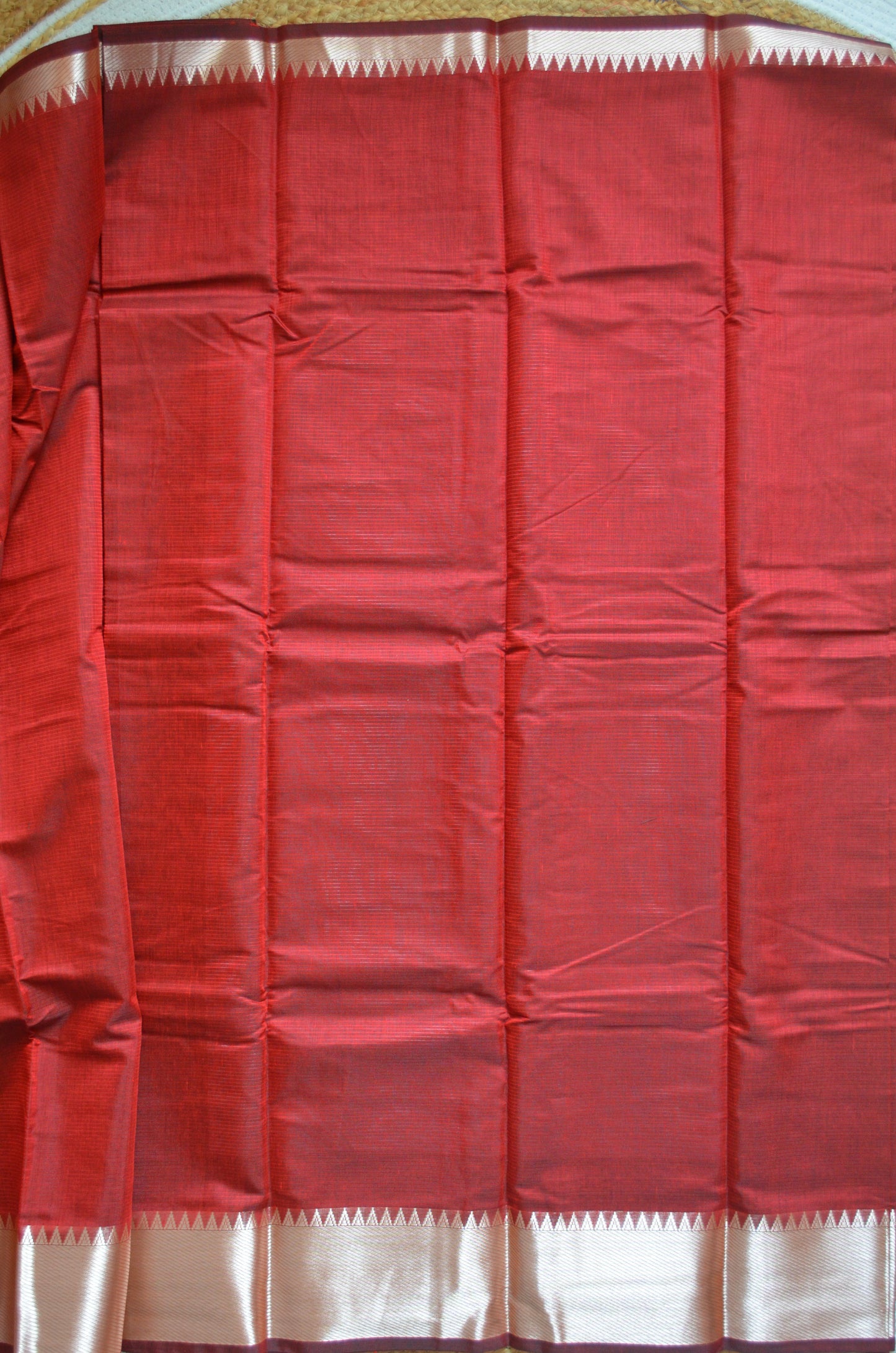 Red Mangalagiri Cotton Silk Handloom Saree