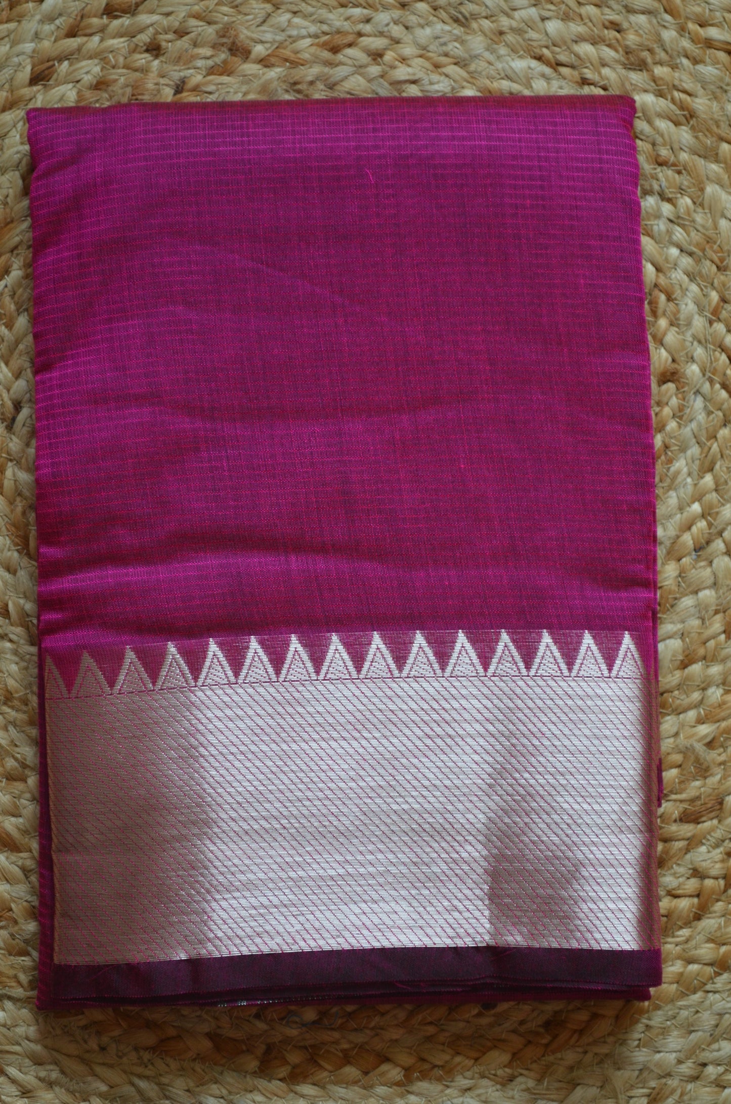 Magenta Mangalagiri Cotton Silk Handloom Saree