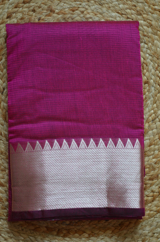 Magenta Mangalagiri Cotton Silk Handloom Saree