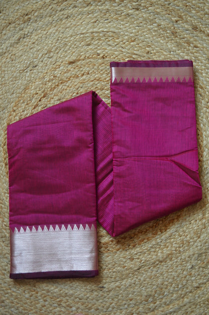 Magenta Mangalagiri Cotton Silk Handloom Saree