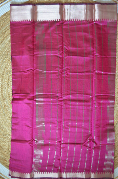 Magenta Mangalagiri Cotton Silk Handloom Saree