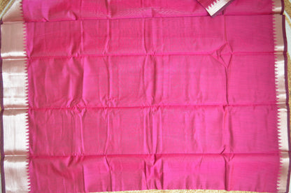 Magenta Mangalagiri Cotton Silk Handloom Saree