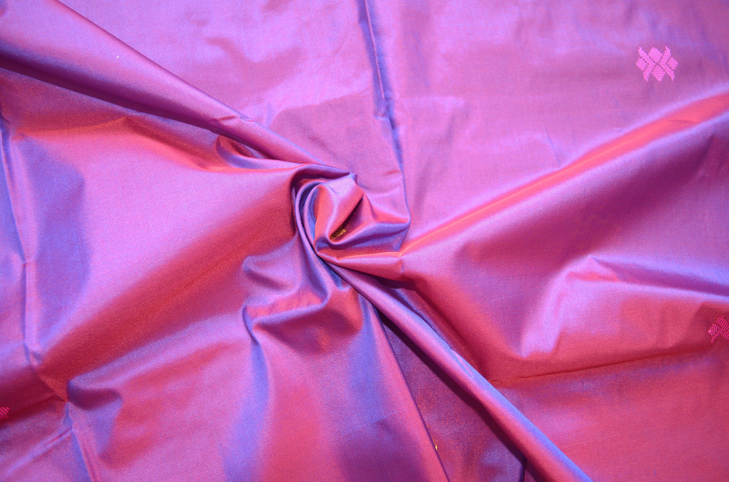 Purple Kantha Work Katan Silk Saree