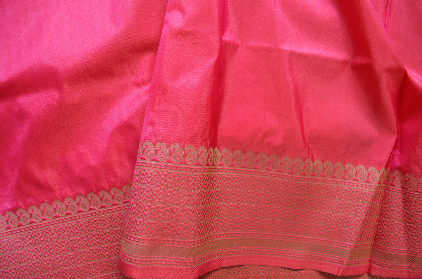 Magenta Kantha Work Katan Silk Saree