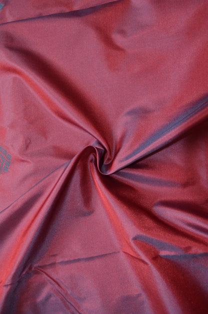 Maroon Kantha Work Katan Silk Saree