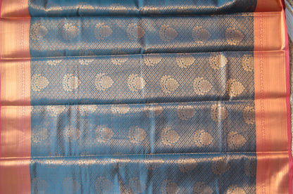 Jungle Green Jacquard Kanjivaram Silk Saree