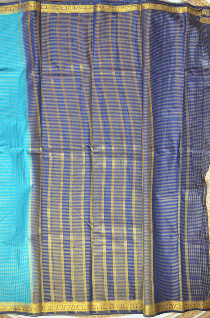 Teal Mysore Crepe Silk Saree