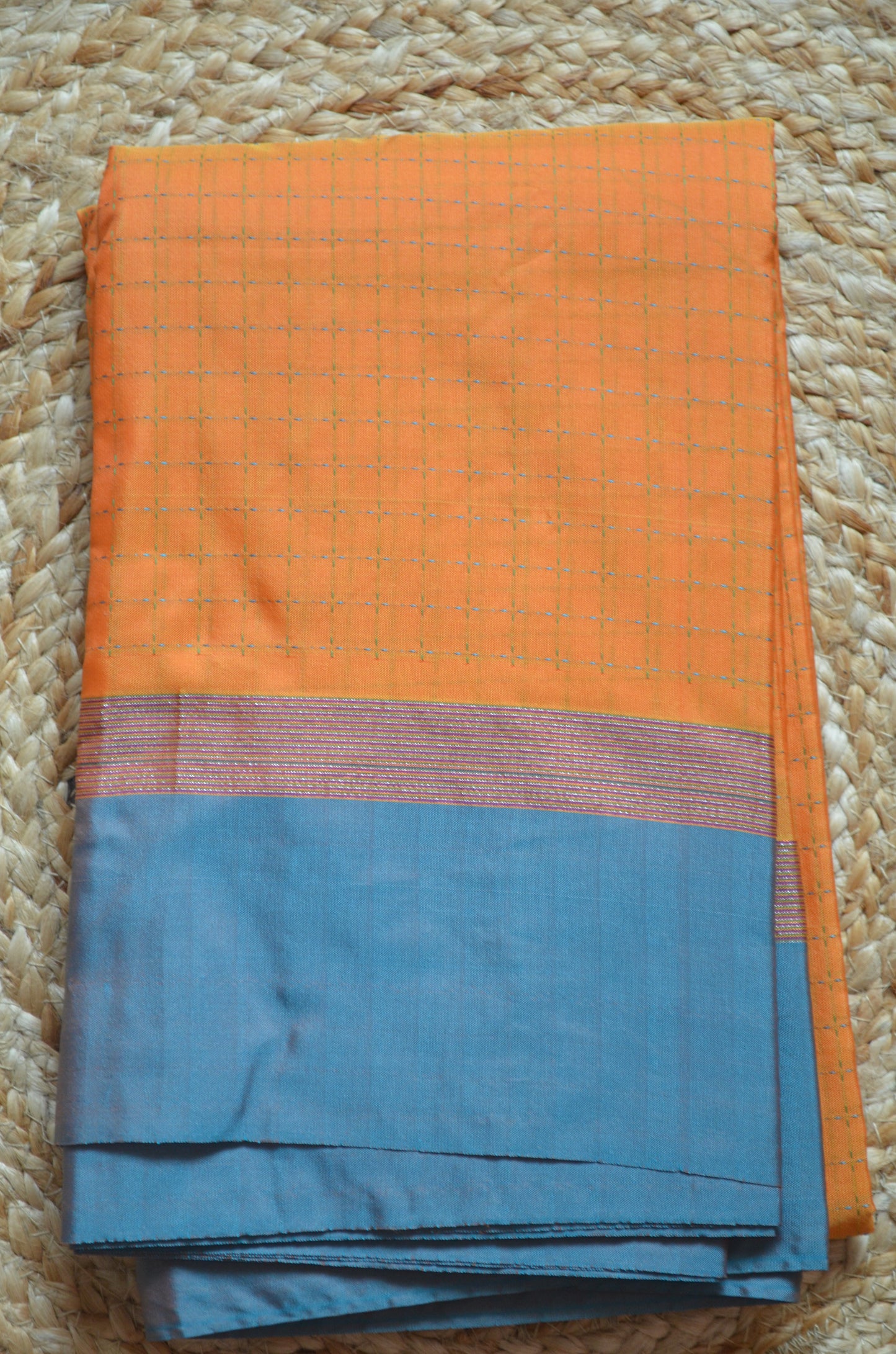 Orange Mysore Crepe Silk Saree