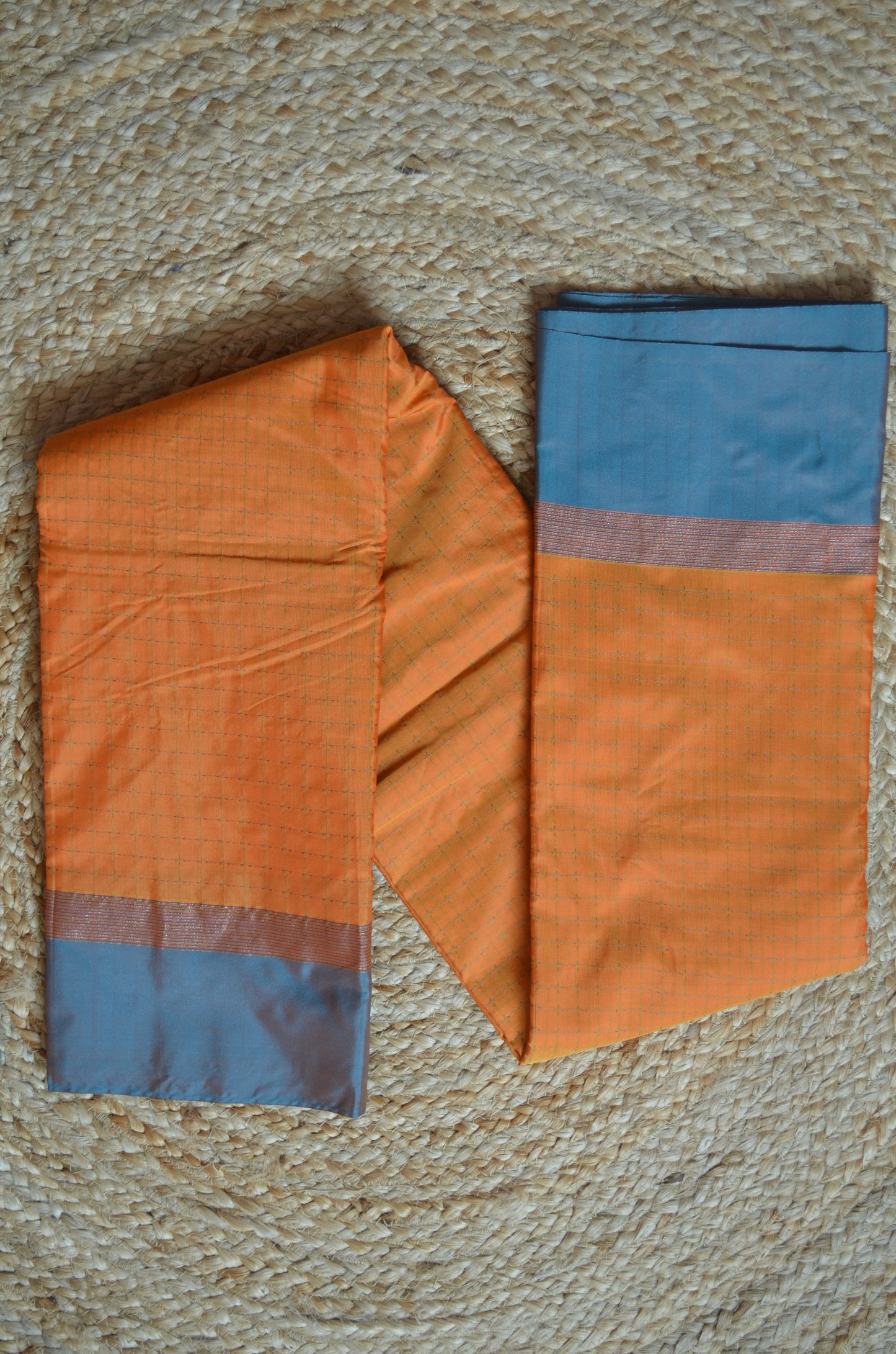Orange Mysore Crepe Silk Saree