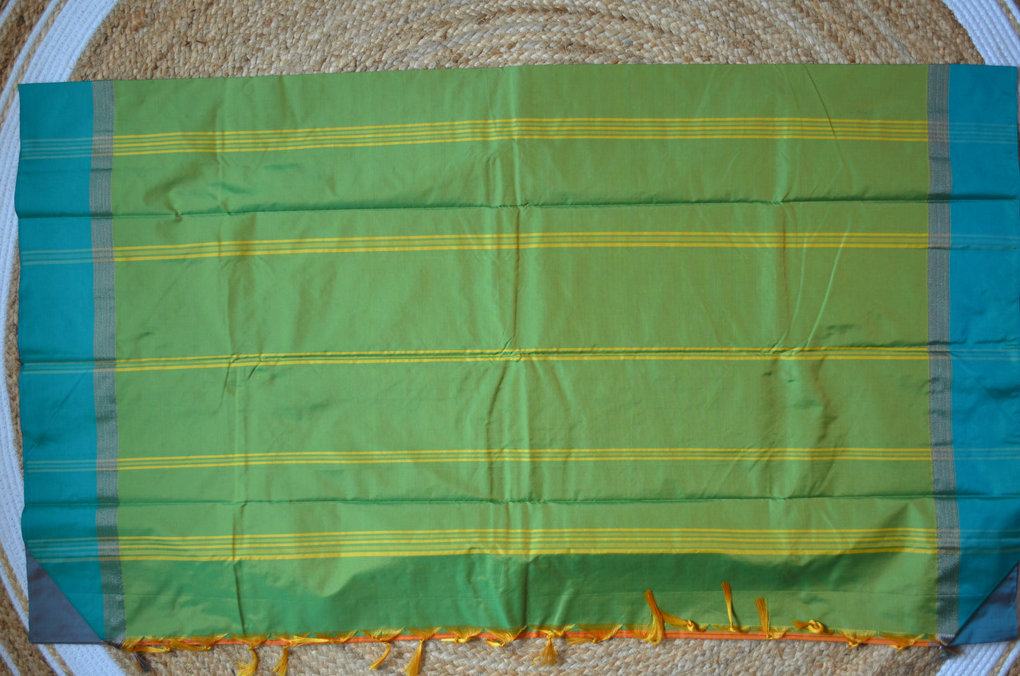 Orange Mysore Crepe Silk Saree