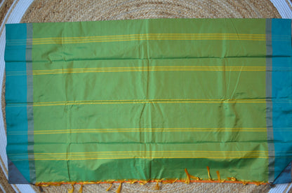 Orange Mysore Crepe Silk Saree