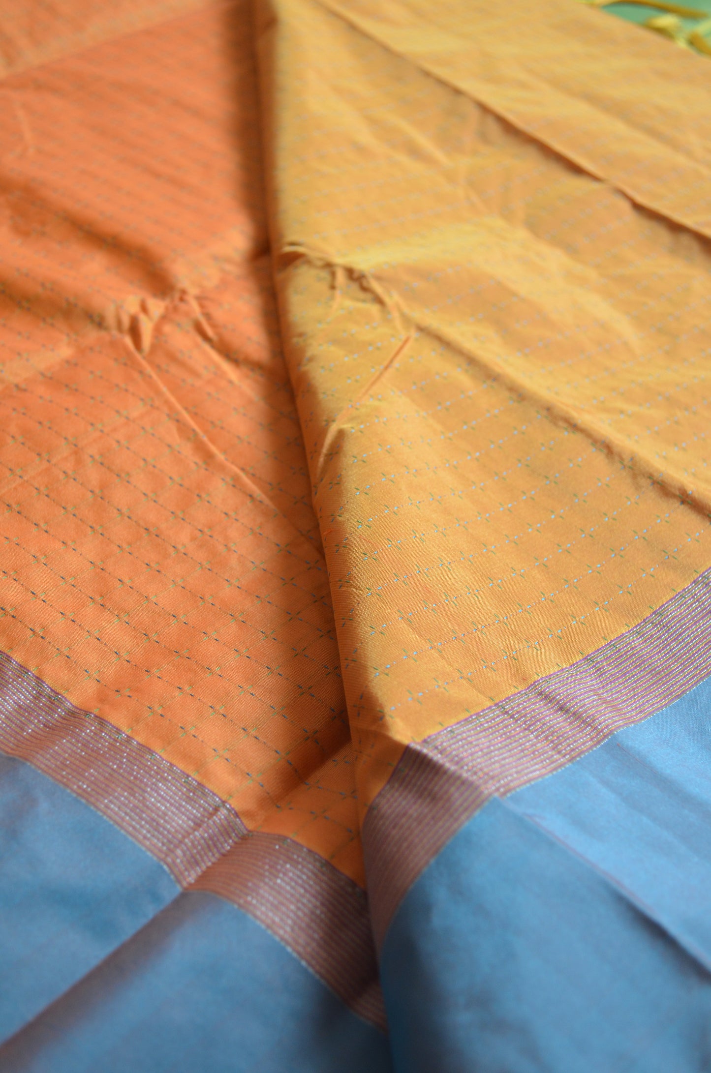 Orange Mysore Crepe Silk Saree