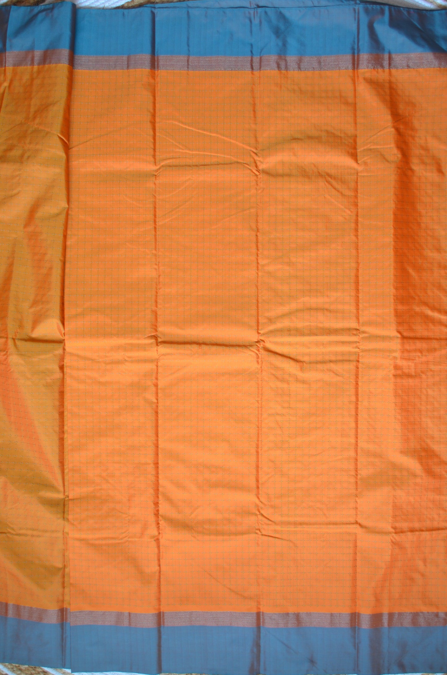 Orange Mysore Crepe Silk Saree