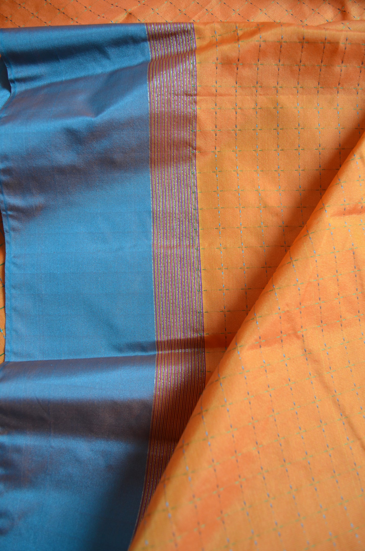 Orange Mysore Crepe Silk Saree
