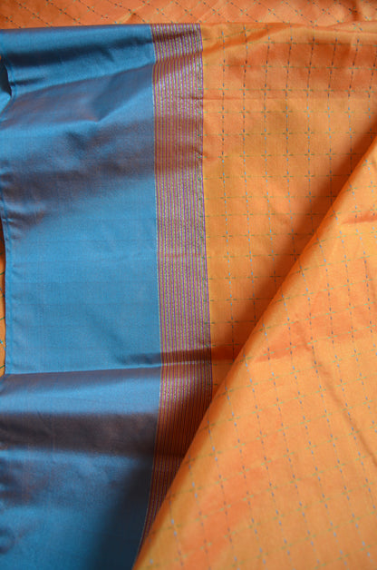 Orange Mysore Crepe Silk Saree
