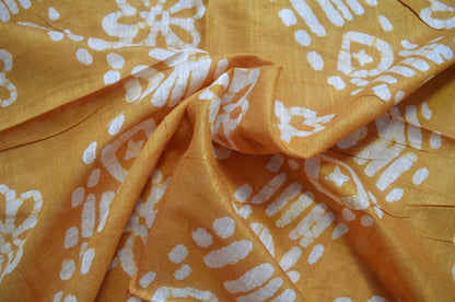 Mustard Bagru Linen Handloom Saree