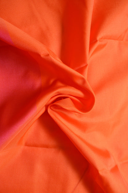 Red Orange Magenta Katan Silk Saree
