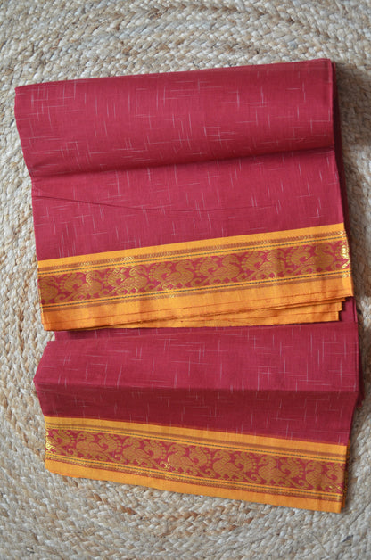 Red Madurai Cotton Handloom Saree