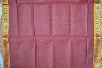 Brown Madurai Cotton Handloom Saree